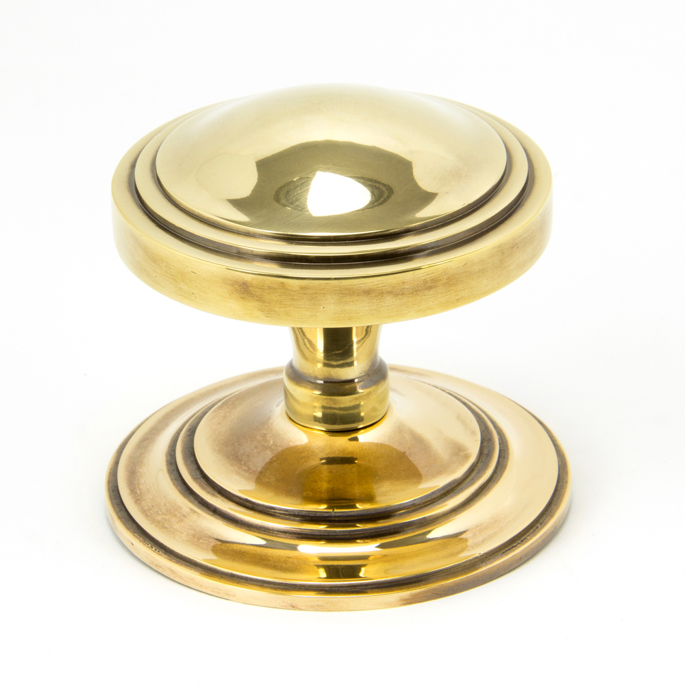 From the Anvil Art Deco Centre Door Knob - Aged Brass